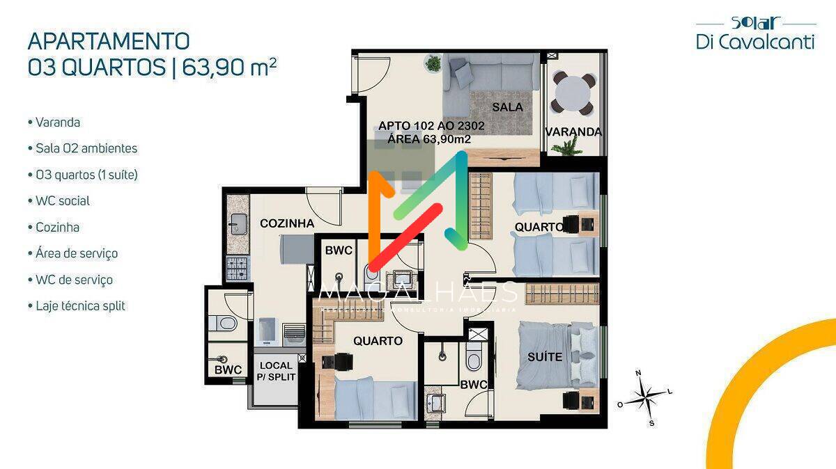 Apartamento à venda com 3 quartos, 63m² - Foto 16