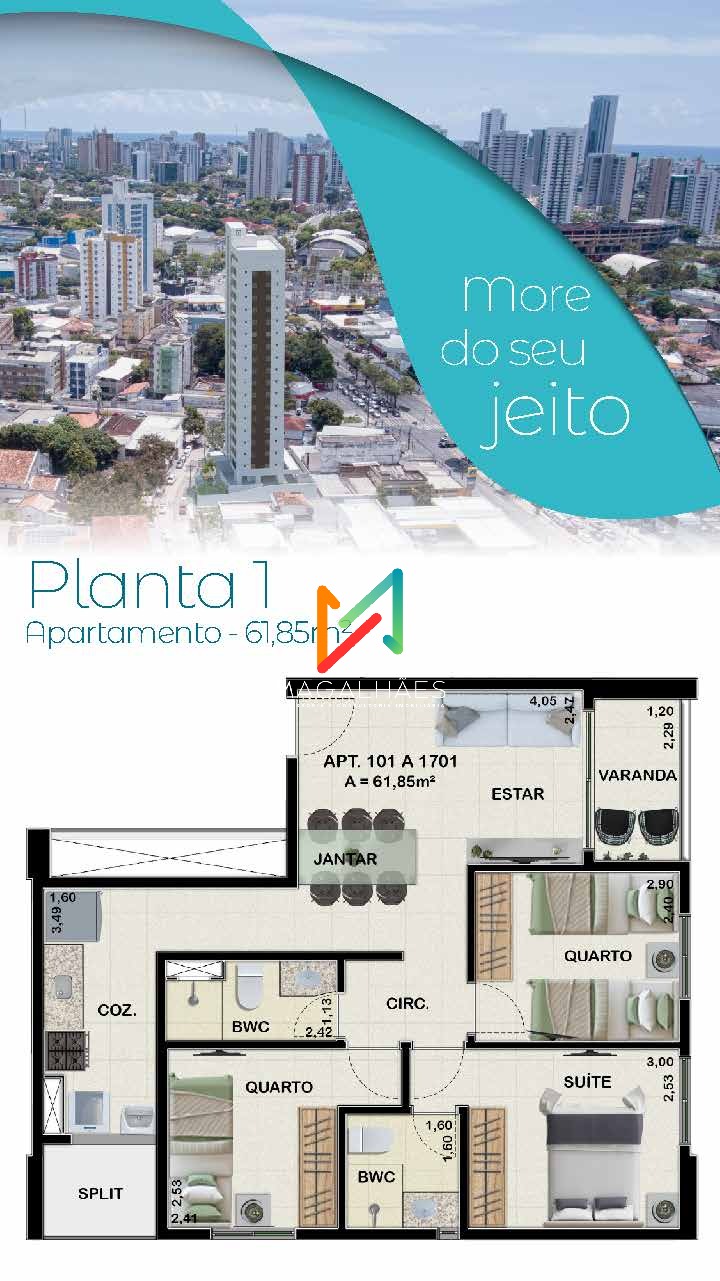 Apartamento à venda com 3 quartos, 59m² - Foto 14